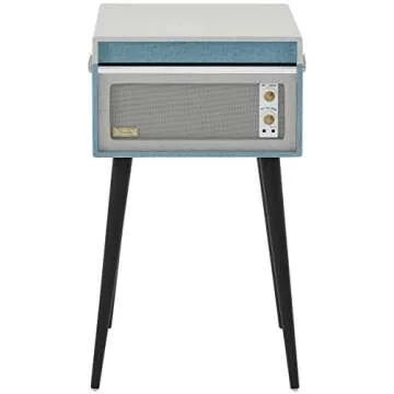 Crosley CR6233E-TN Dansette Bermuda Bluetooth in/Out Portable Vinyl Record Player Turntable with Aux-in, Tourmaline