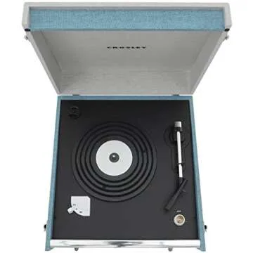 Crosley CR6233E-TN Dansette Bermuda Bluetooth in/Out Portable Vinyl Record Player Turntable with Aux-in, Tourmaline