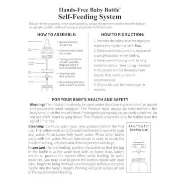 Hands-Free Baby Bottle - Anti-Colic Self Feeding 9 oz Baby Bottle Nursing System with Fast Flow Nipple/Teat 3m+ Infant (2 Bottles - Podee Blue)