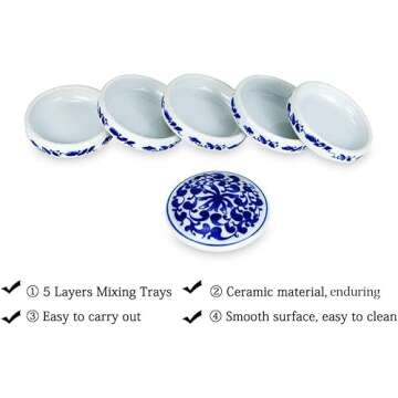 Fitlyiee 5 Layer Porcelain Mixing Trays Set