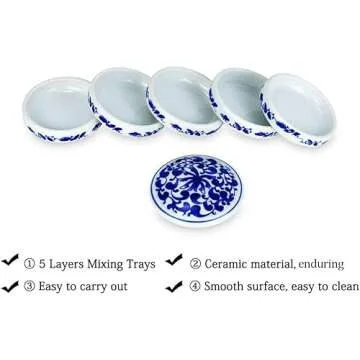 Fitlyiee 5 Layer Porcelain Mixing Trays Set