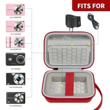 Carrying & Protective Case for Digital Camera, AbergBest 21 Mega Pixels 2.7" LCD Rechargeable HD/Kod...