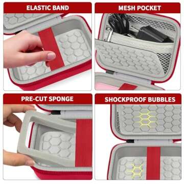 Carrying & Protective Case for Digital Camera, AbergBest 21 Mega Pixels 2.7" LCD Rechargeable HD/Kodak Pixpro/Canon PowerShot ELPH 180/190 / Sony DSCW800 / DSCW830 Cameras for Travel - Red