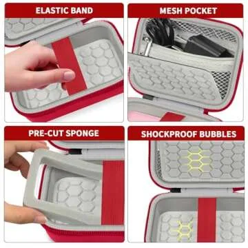 Carrying & Protective Case for Digital Camera, AbergBest 21 Mega Pixels 2.7" LCD Rechargeable HD/Kodak Pixpro/Canon PowerShot ELPH 180/190 / Sony DSCW800 / DSCW830 Cameras for Travel - Red