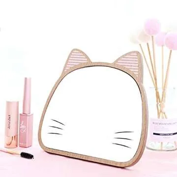 TBWHL Cat Desktop Mirror - Unique, Portable Makeup Tool
