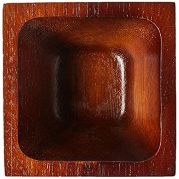 Lipper International Acacia Wood Square Salt Bowls Set of 2