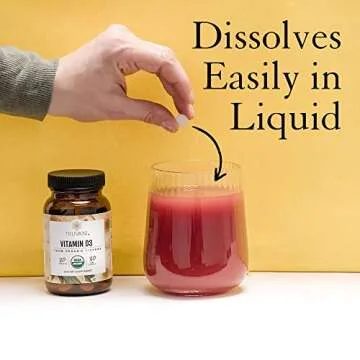 Truvani Organic Vitamin D3 - Plant-Based, USDA Organic, Gluten-Free, Non-GMO, Vegan D3 Supplement - Supports Bone, Immune & Brain Health - 30 Tablets