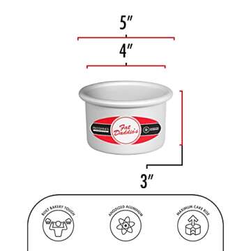 Fat Daddio's PCC-43 Anodized Aluminum Round Cheesecake Pan, 4 x 3 Inch