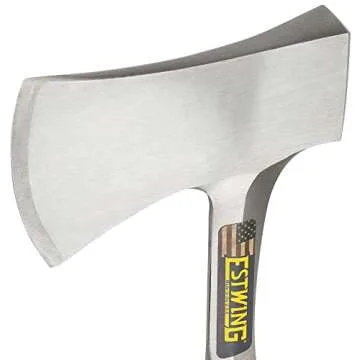 Estwing Sportsman's Axe - 14" Camping Hatchet with Forged Steel Construction & Genuine Leather Grip - E24A