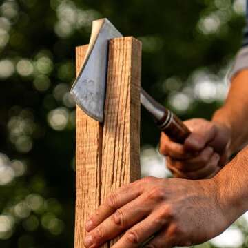 Estwing Sportsman's Axe - 14" Camping Hatchet with Forged Steel Construction & Genuine Leather Grip - E24A