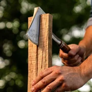 Estwing Sportsman's Axe - 14" Camping Hatchet with Forged Steel Construction & Genuine Leather Grip - E24A