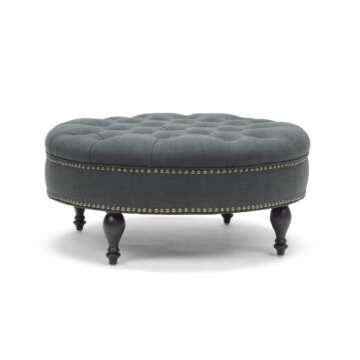 Baxton Studio Palfrey Linen Modern Tufted Ottoman, Gray