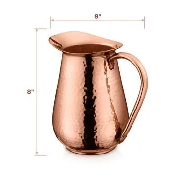 AVADOR 100% Pure Copper Jug with Health Benefits