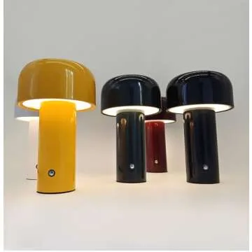 liuwei Desk Lamp for Portable Touch Dimming,USB Rechargeable Led Night Light Modern Mushroom Table Lamp for Living Room bar Bedroom Bedside Study Home Office,Black