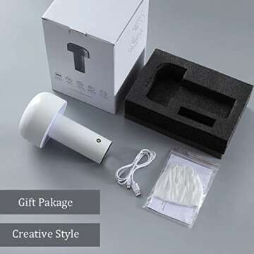 liuwei Desk Lamp for Portable Touch Dimming,USB Rechargeable Led Night Light Modern Mushroom Table Lamp for Living Room bar Bedroom Bedside Study Home Office,Black