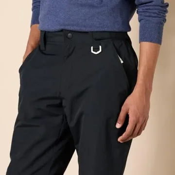 Amazon Essentials Men's Water-Resistant Insulated Snowboard Ski Snow Pant, Black, Medium