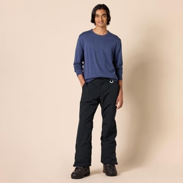 Amazon Essentials Men's Water-Resistant Insulated Snowboard Ski Snow Pant, Black, Medium