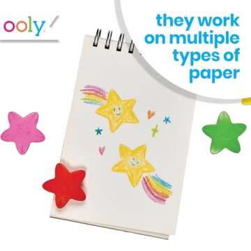 Ooly Stars of the Sea Star Shaped Chunky Crayons for Toddlers and Little Hands [Set of 8], Non-Toxic Star Shaped Crayons are Easy to Hold Crayons for Young Kids, No Rolling Crayons