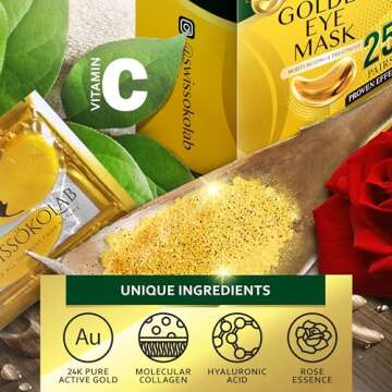 SWISSÖKOLAB 24k Gold Eye Patches for Dark Circles and Puffiness