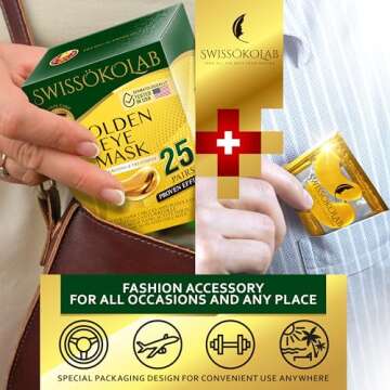 SWISSÖKOLAB 24k Gold Eye Patches for Dark Circles and Puffiness