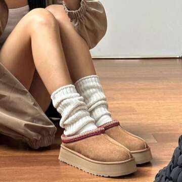 Stylish MetricFalcon Women's Platform Mini Boots Slippers