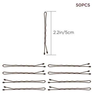 AIEX 50Pcs Hair Pins Kit Hair Clips Secure Hold Bobby Pins Hair Clips for Women Girls and Hairdressing Salon (Brown)