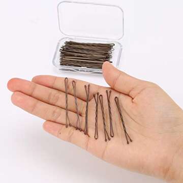 AIEX 50Pcs Hair Pins Kit Hair Clips Secure Hold Bobby Pins Hair Clips for Women Girls and Hairdressing Salon (Brown)