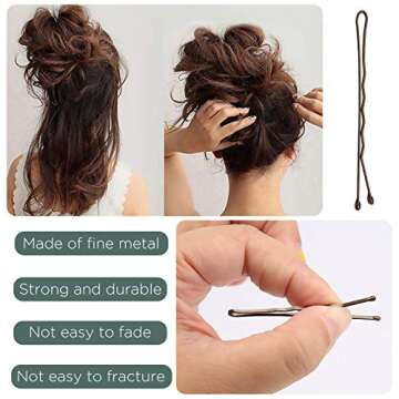 AIEX 50Pcs Hair Pins Kit Hair Clips Secure Hold Bobby Pins Hair Clips for Women Girls and Hairdressing Salon (Brown)