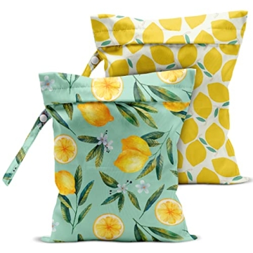 zcyxuuw 2 Pcs Wet Bag, Wet Dry Bag, Wet Bag for Swimsuit, Travel, Beach, Pool, Diapers, Dirty Yoga G...