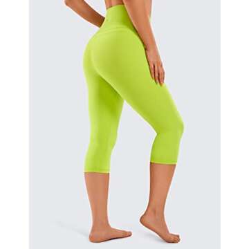 CRZ YOGA Women's Naked Feeling Workout Capris Leggings 19" - Gym Compression Tummy Control Yoga Capri Pants
