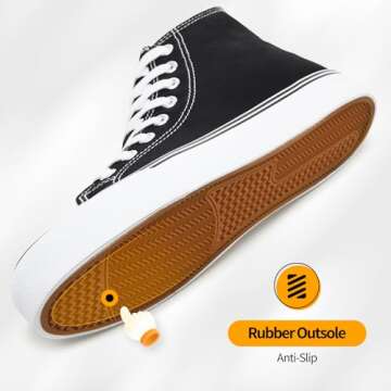 ZGR Womens High Top Canvas Sneakers Stylish Comfort