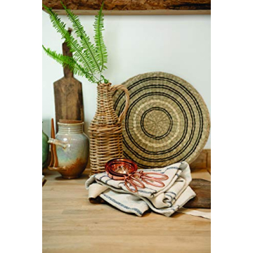 Creative Co-Op Hammered Stainless Steel Leather Tie (Set of 4 Sizes) Scoops, Copper