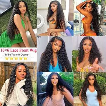 Water Wave Lace Front Wigs Human Hair 30 Inch 13x6 Lace Frontal Wig 12A Transparent Brazilian Virgin Hair HD Curly Lace Front Wig Human Hair Glueless Wigs Human Hair Pre Plucked 150% Density