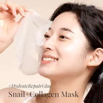 MOTHER MADE Moisturizing Anti-aging Snail Mucin Face Masks 10 EA, with Collagen, Niacinamide 2%, Squalane, Face Masks for Dry, Sensitive Skin, Travel Essentials, Self Care, Korean Skincare