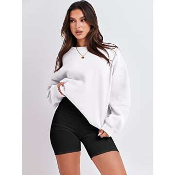 ANRABESS Sweatshirt for Women Oversized Crewneck Hoodies Fleece Casual Pullover Top Fall Fashion Out...
