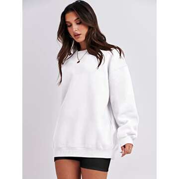 ANRABESS Sweatshirt for Women Oversized Crewneck Hoodies Fleece Casual Pullover Top Fall Fashion Outfits Clothes 2025 A1019 white Small