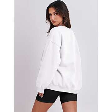 ANRABESS Sweatshirt for Women Oversized Crewneck Hoodies Fleece Casual Pullover Top Fall Fashion Outfits Clothes 2025 A1019 white Small