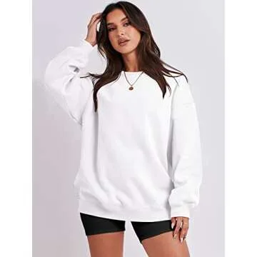 ANRABESS Sweatshirt for Women Oversized Crewneck Hoodies Fleece Casual Pullover Top Fall Fashion Outfits Clothes 2025 A1019 white Small