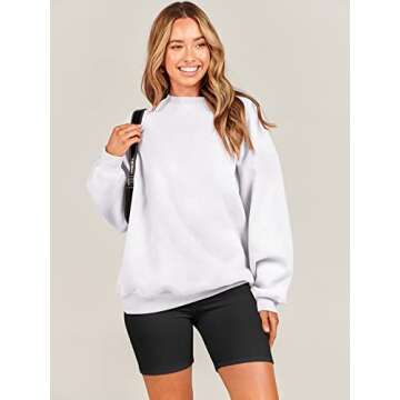 ANRABESS Sweatshirt for Women Oversized Crewneck Hoodies Fleece Casual Pullover Top Fall Fashion Outfits Clothes 2025 A1019 white Small