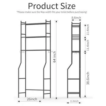 GloTika 3-Tier Over The Toilet Storage Solution