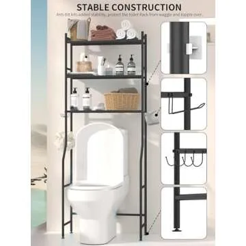 GloTika 3-Tier Over The Toilet Storage Solution