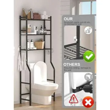 GloTika 3-Tier Over The Toilet Storage Solution