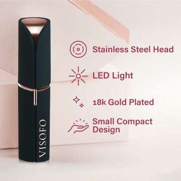 VISOFO Women's Electric Facial Hair Removal Razor