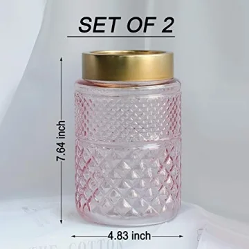 Elegant 2-Pack Flower Vase Glass Set in Blush Pink