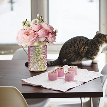 Elegant 2-Pack Flower Vase Glass Set in Blush Pink