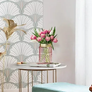 Elegant 2-Pack Flower Vase Glass Set in Blush Pink