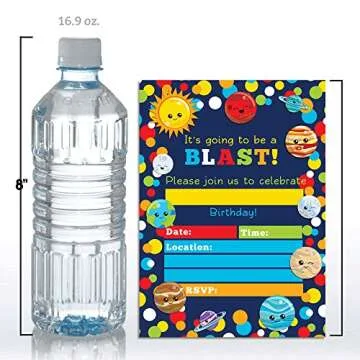 Space Invites Happy Planets for Kids Birthday Party