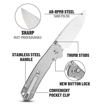 CJRB Pyrite Folding Knife with Durable AR-RPM9 Blade