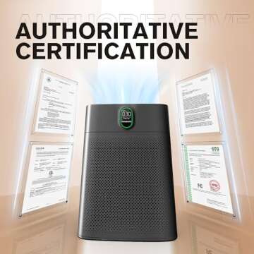 MORENTO Air Purifiers for Home Large Room up to 1076 Sq Ft with PM 2.5 Display Air Quality Sensor for Pet Hair, Double-Sided Air Inlet, 24db, Black, 1 Pack + 2 Pack Filters