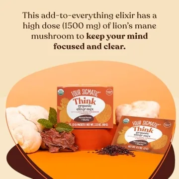 Four Sigmatic Lion's Mane Elixir Mushroom Coffee Alternative by Four Sigmatic | Organic Lion's Mane Mushroom Powder, Rhodiola & Rose Hips | Immune & Memory Support | Paleo | Pack of 20